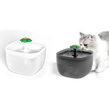 Dog Cat Transparent and visible light design Spillproof Slow waterfall-style Dispenser Fountain for Pet automatic